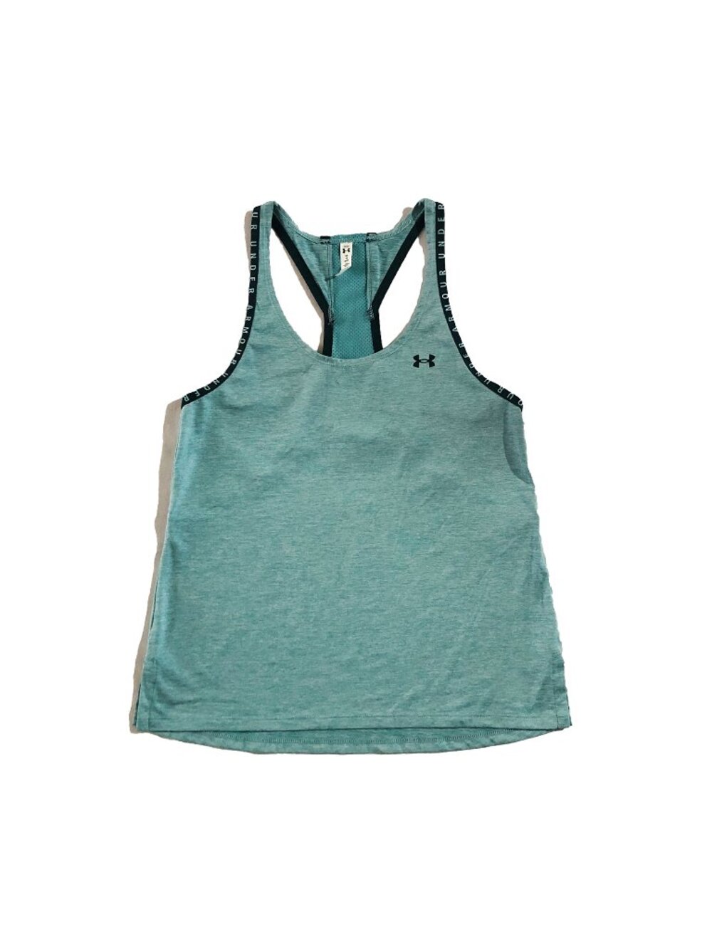Under Armour Tank Top Womens Size XS Teal HeatGear Knockout Mesh Workout